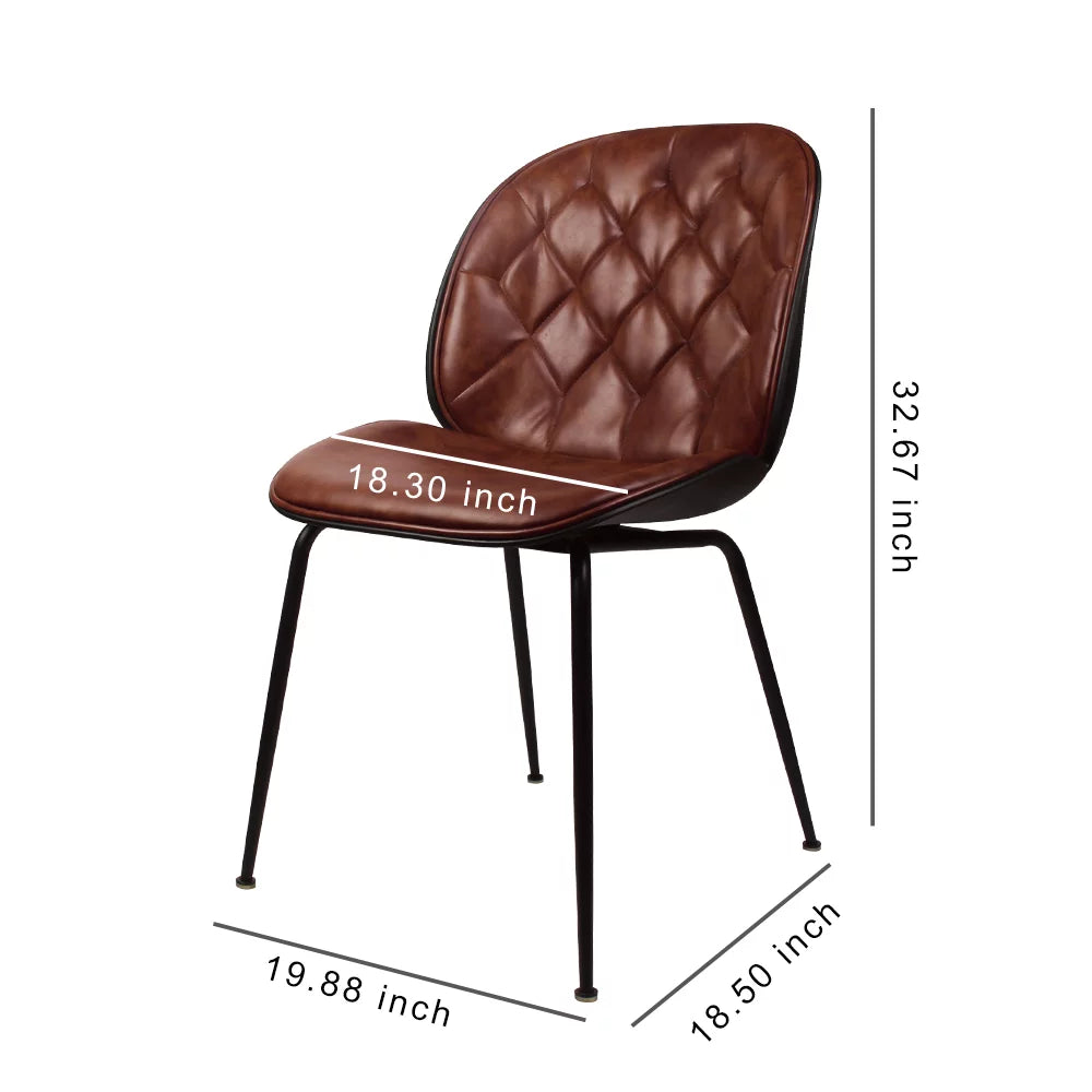 Faux Leather Dining Side Chair Set of 2 E6670