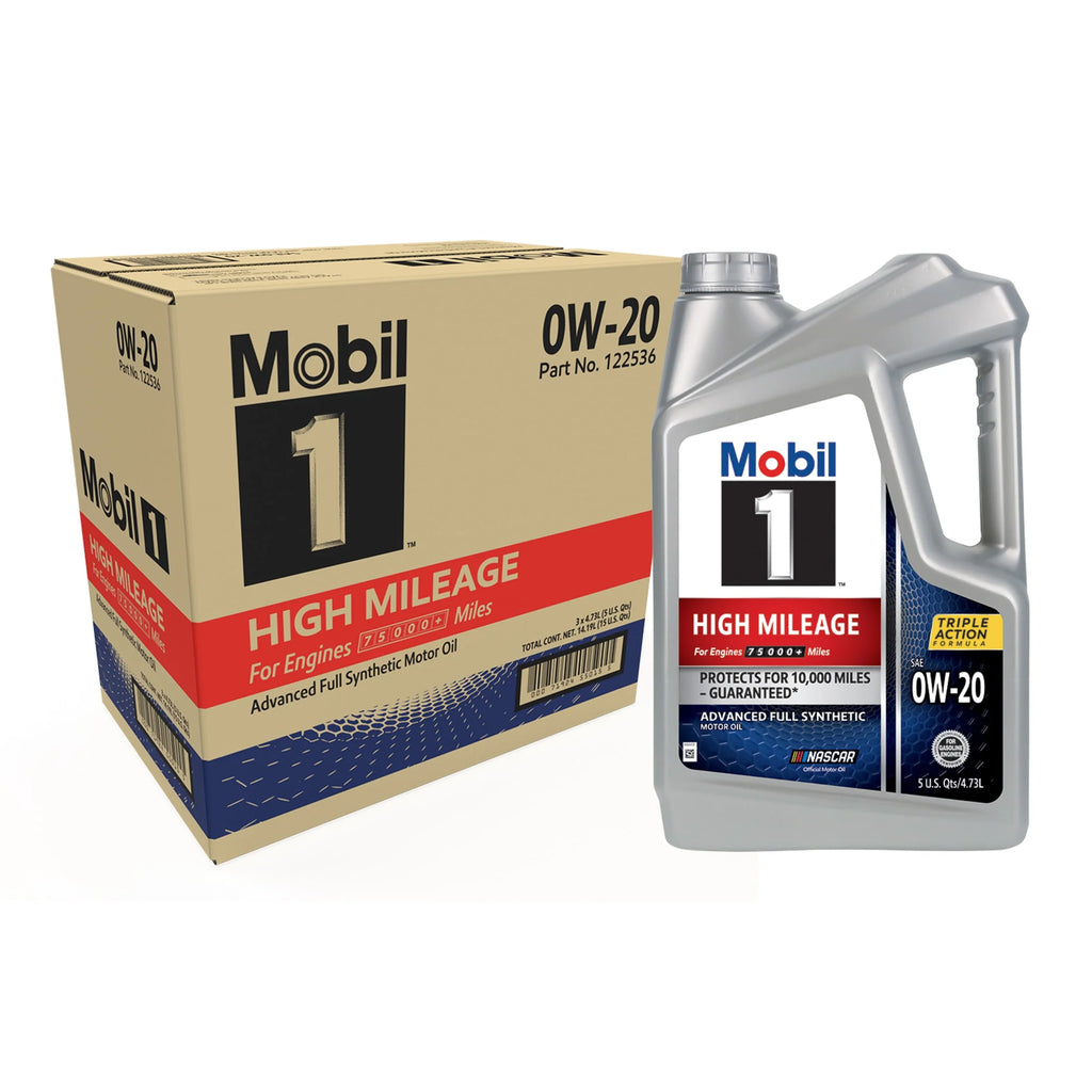 High Mileage Full Synthetic 0W-20 Motor Oil 5 Quart Pack of 3 L5393