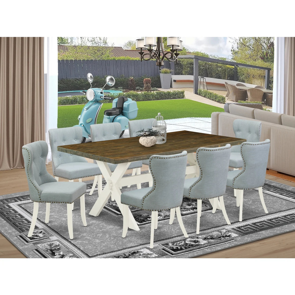 9 Piece Modern Dining Table Set H928353