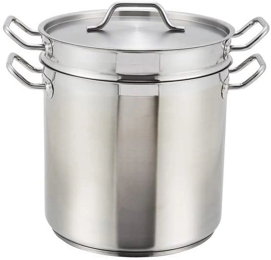 Stainless Double Boiler With Cover 20 Quart M61460
