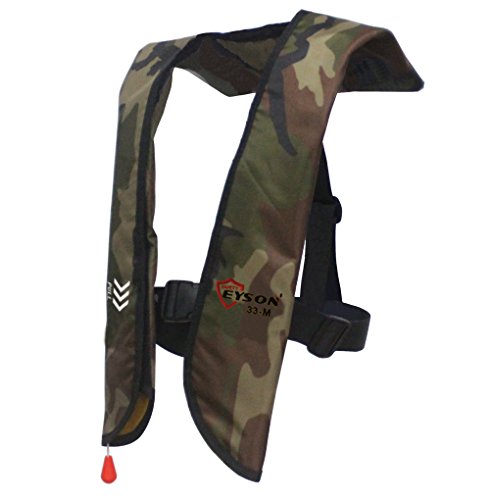 Inflatable Life Jacket Life Vest Green Camouflage Manual J17145