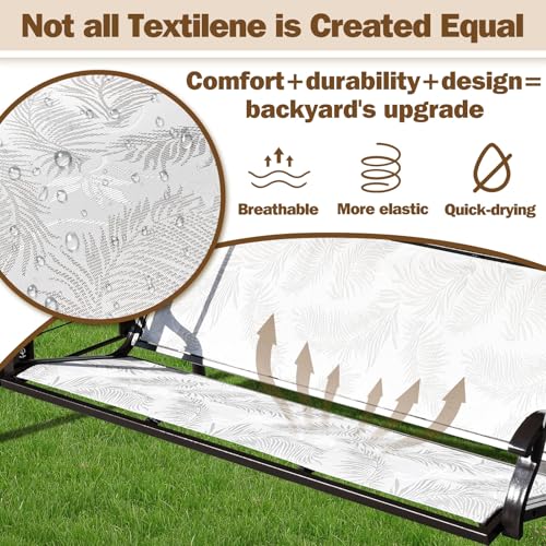 3 Person Patio Swing with Adjustable Canopy O8451