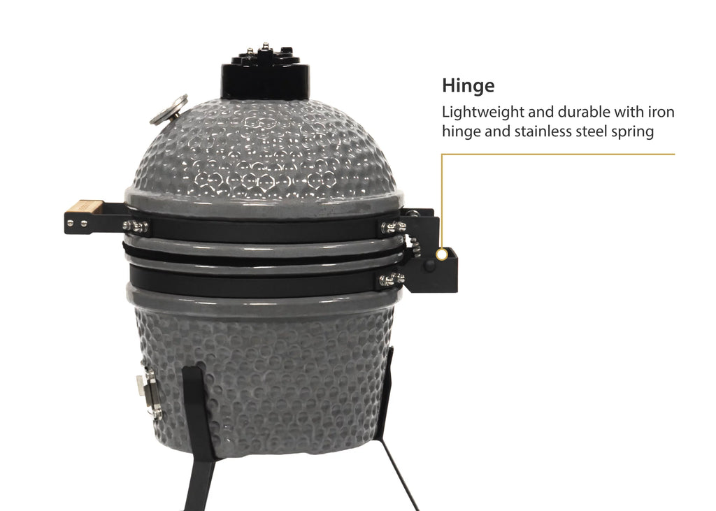 9.8-inch Ceramic Charcoal BBQ Grill with Thermometer and Stainless Steel Grate K66274