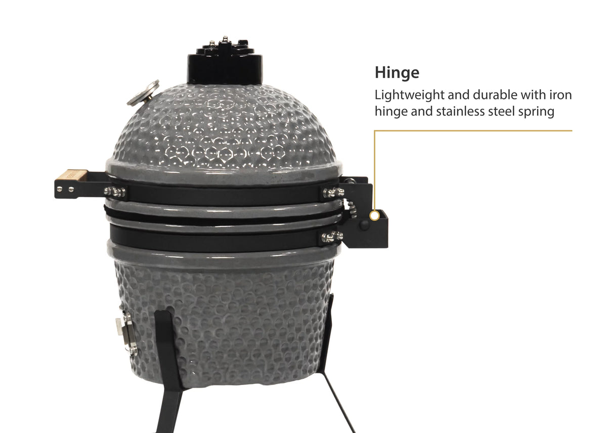 9.8-inch Ceramic Charcoal BBQ Grill with Thermometer and Stainless Steel Grate K66274