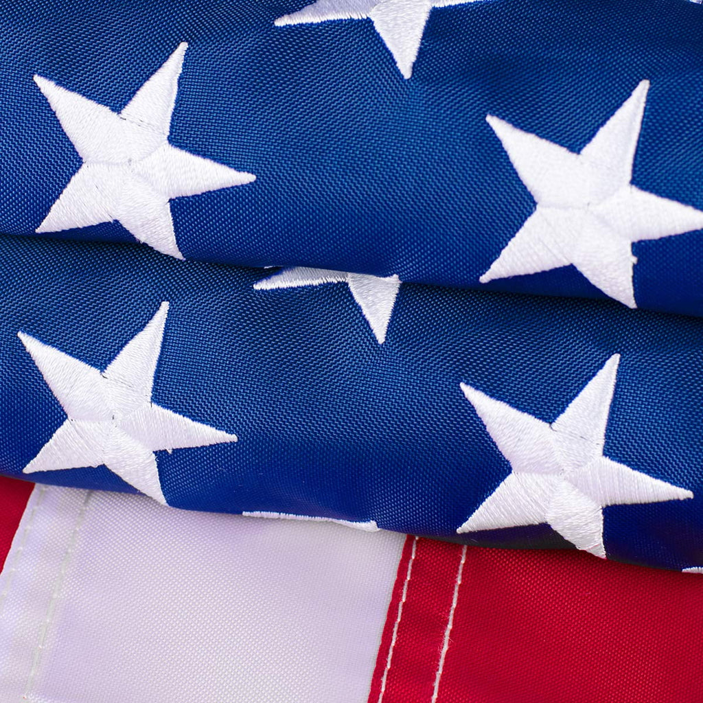10x15 FT Nylon American Flag with Embroidered Stars R702268