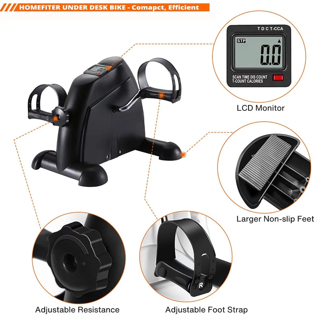 Mini Multi-Function Stepper Exercise Bike with LCD Screen B528