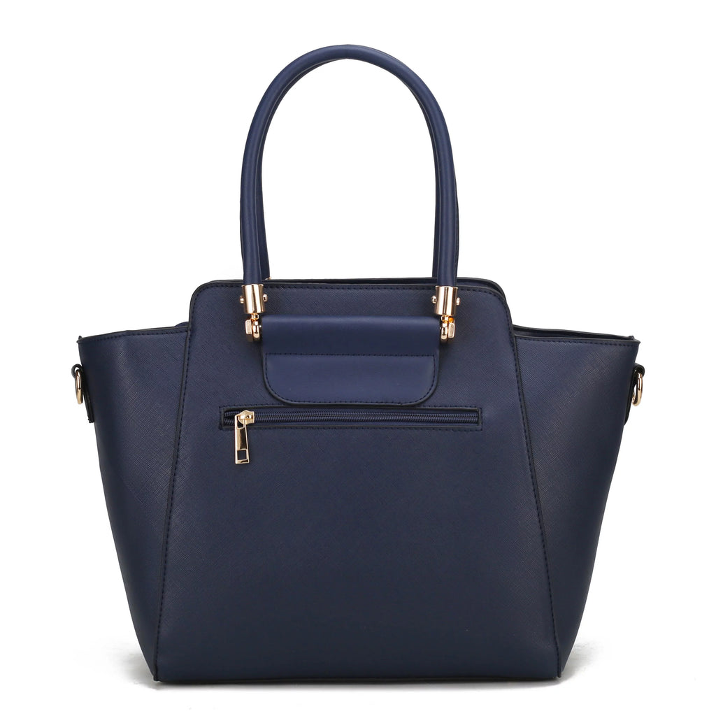 Navy Vegan Leather Tote Bag & Wallet 2-Piece Set H940689