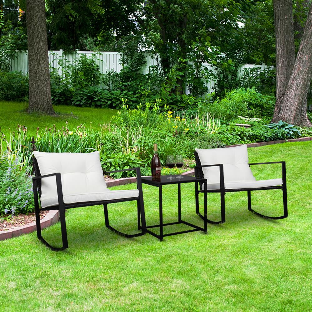 PE Rattan 4PCS Conversation Sofa Set with Cushions Brown V15346