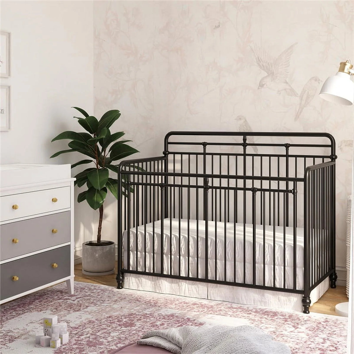 Black Metal 3 in 1 Convertible Crib M395