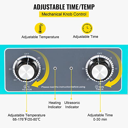 10L 300W 40kHz Sonic Cleaner with Timer & Heater E2792