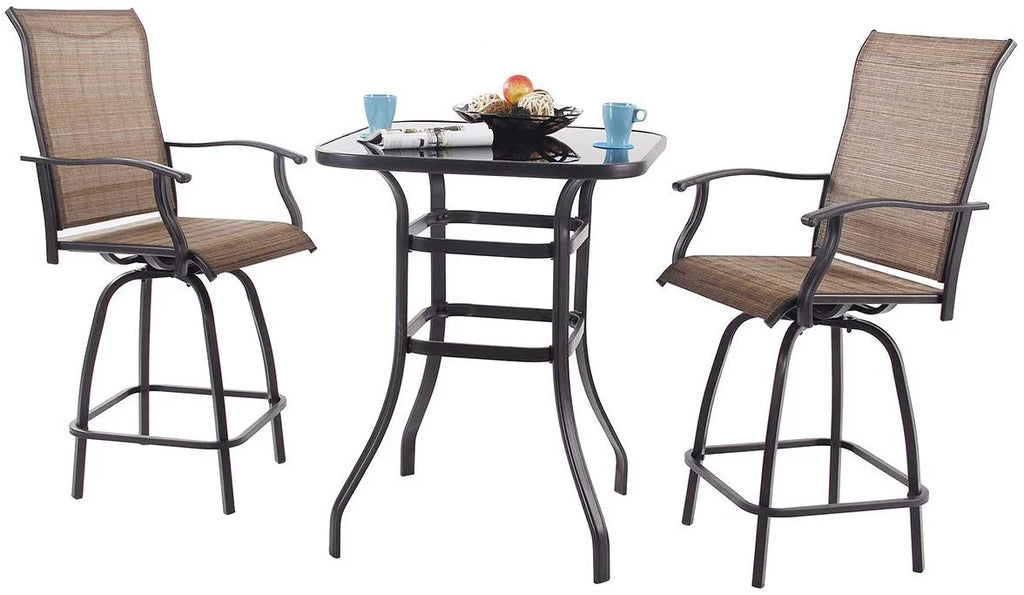Square Glass 32" x 40" Dining Table Brown J83968