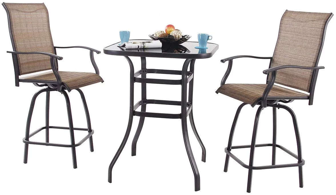 Square Glass 32" x 40" Dining Table Brown J83968