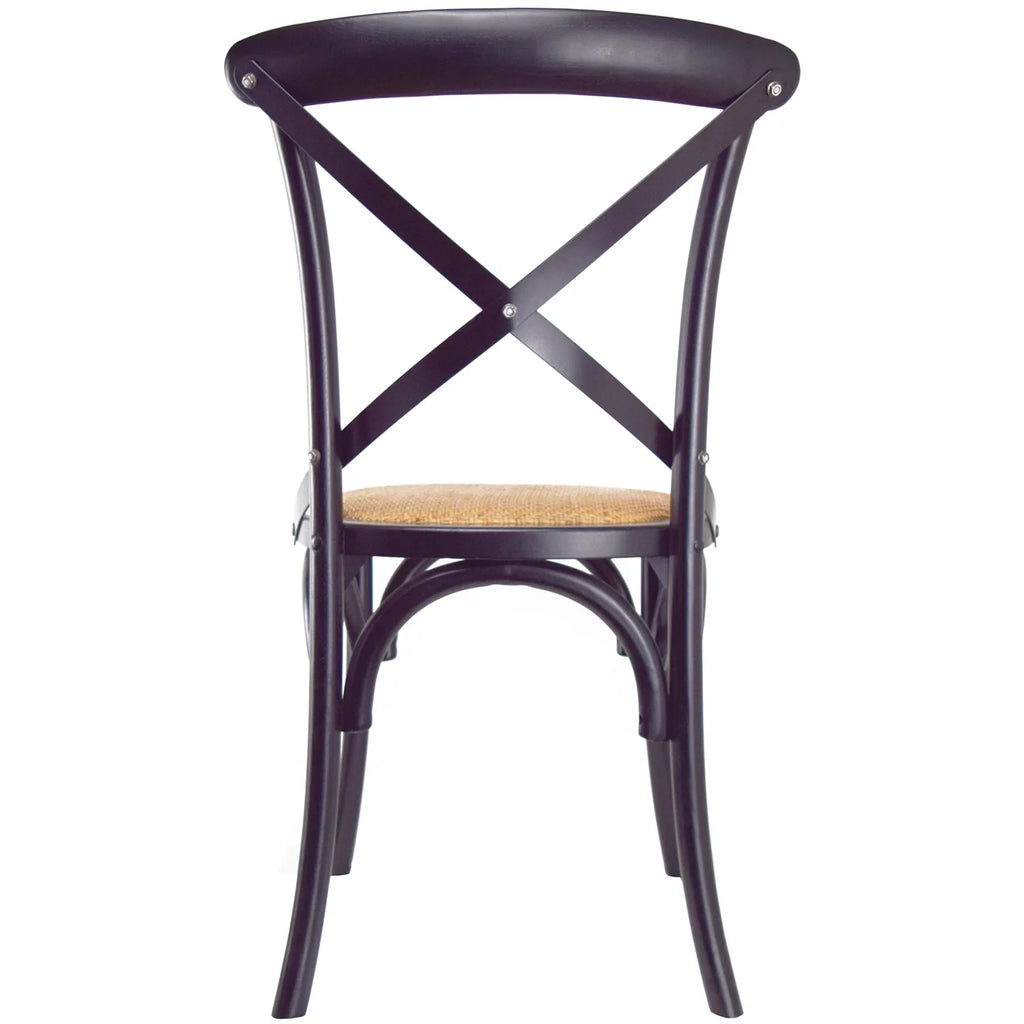 Set of 2 Black Cross Back Wood Chair Z15949
