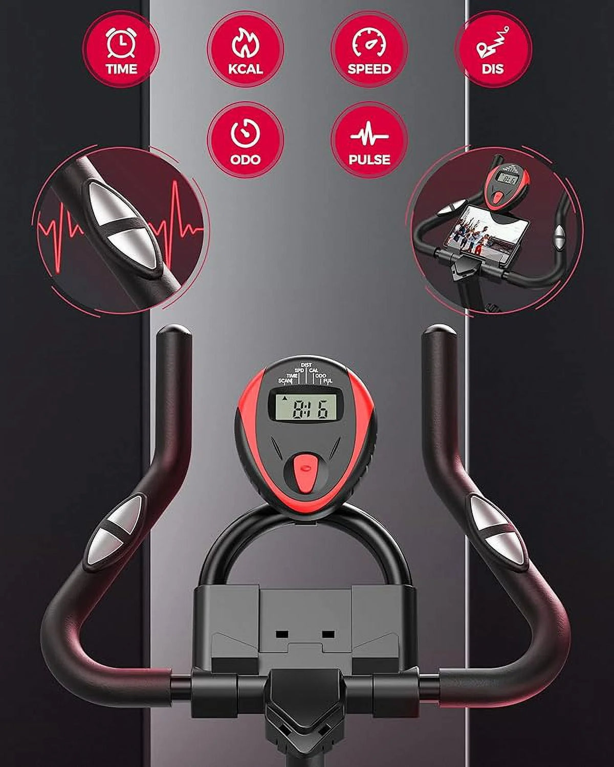 Exercise Bike 270 Lbs Weight Capacity Red D160791
