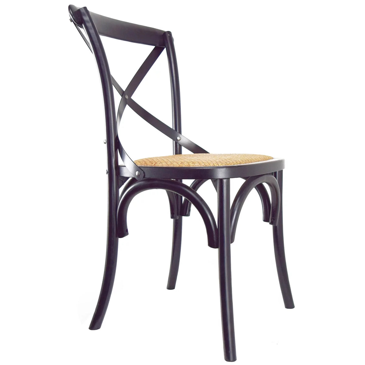 Set of 2 Black Cross Back Wood Chair Z15949