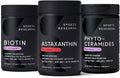 Vegan Biotin 10,000mcg with Coconut Oil, Astaxanthin 12mg & Phytoceramides 350mg Softgel H84432