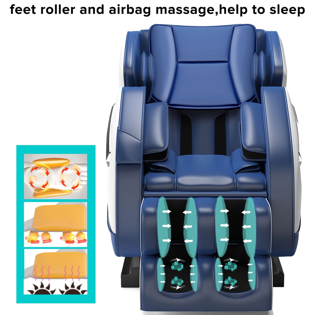 Black Full Body Zero Gravity Massage Chair with Heat and Foot Roller N425612