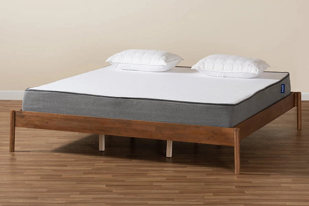 Ash Walnut Finished Wood Queen Size Bed Frame P25273