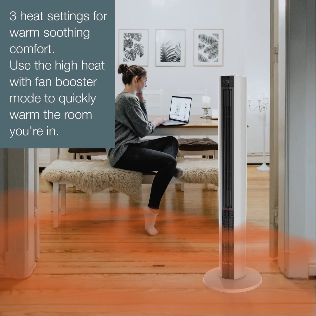 1500W Tower Fan & Space Heater with Timer and Remote J9618