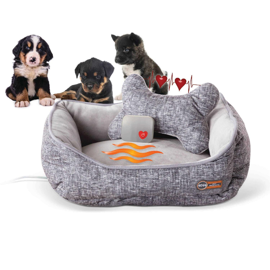 Heated Pet Bed with Bone Pillow P756