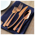 20pc Rose Gold Stainless Steel Flatware Set C100860