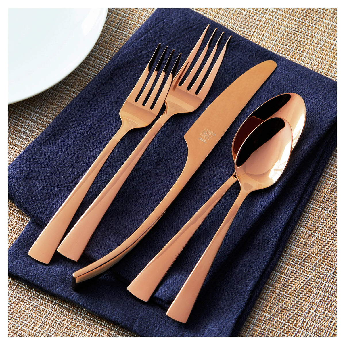 20pc Rose Gold Stainless Steel Flatware Set C100860