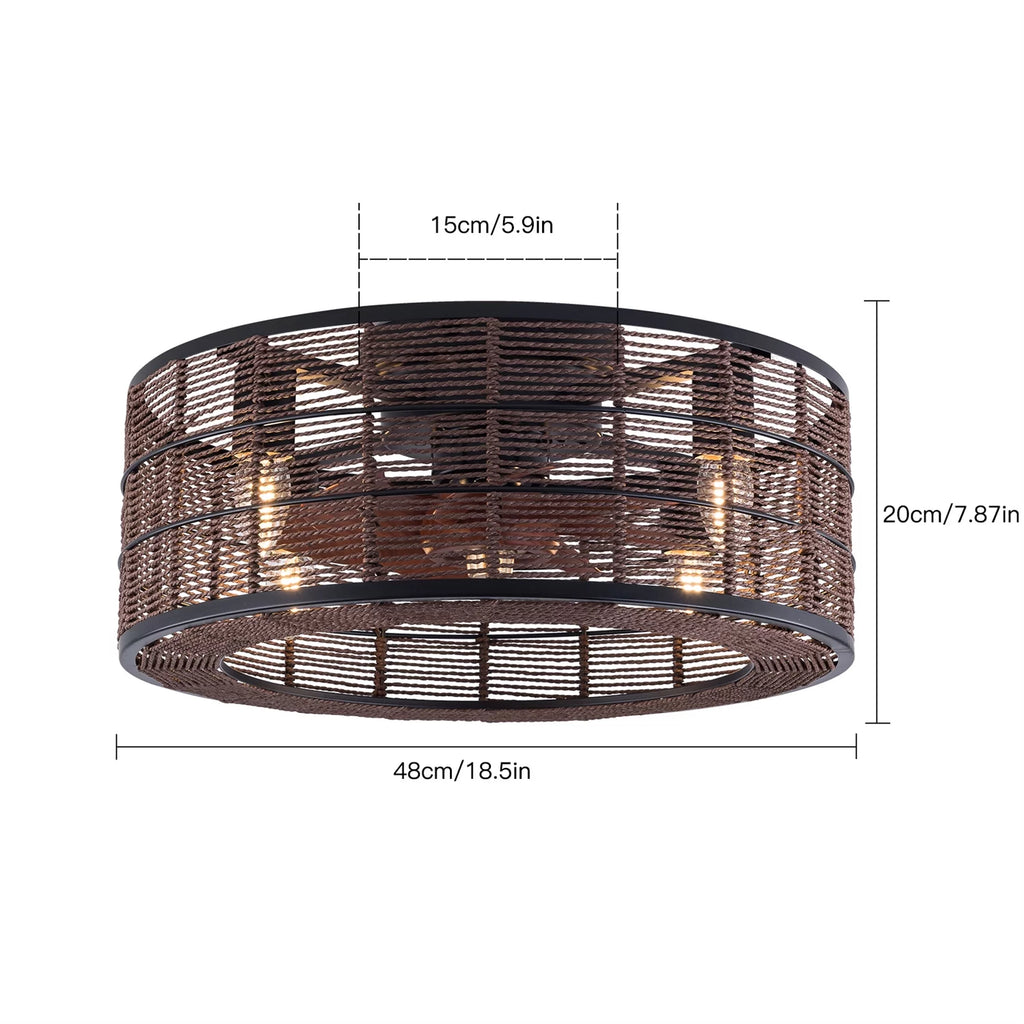 18.5 Inch Black Caged Ceiling Fan with Light H172344