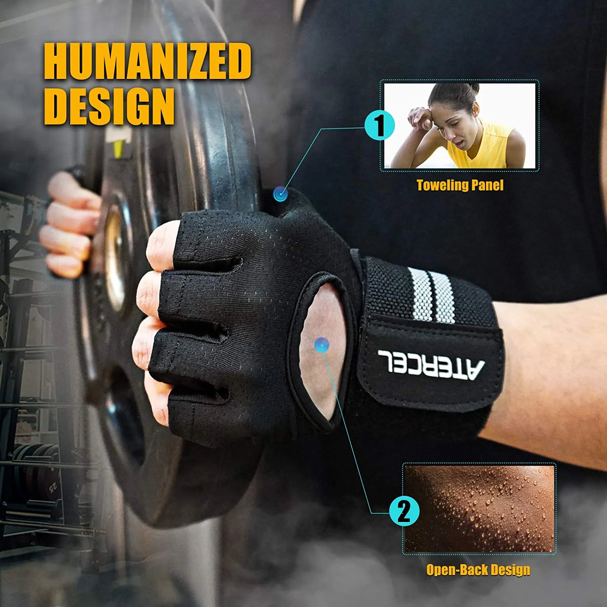 Breathable Workout Gloves with Wrist Support W852930