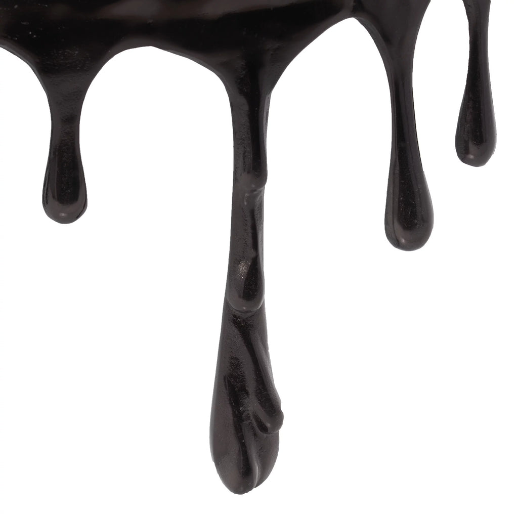 36" x 16" Black Aluminum Glass Top Coffee Table Q1070