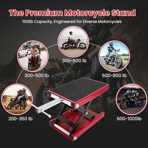 1100 Lbs Steel Motorcycle Scissor Jack Lift P578581
