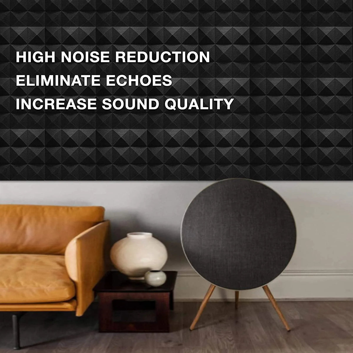 Black 12 Pack Acoustic Foam Panels Q313