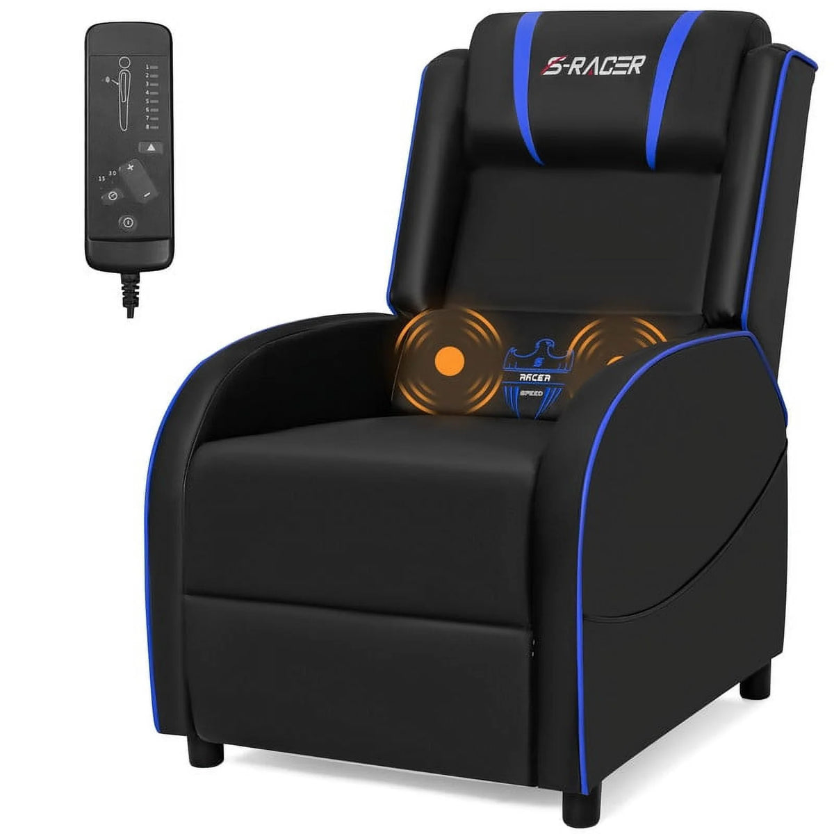 Purple PU Leather Massage Gaming Recliner Chair M37011