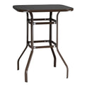 Square Glass 32" x 40" Dining Table Brown J83968