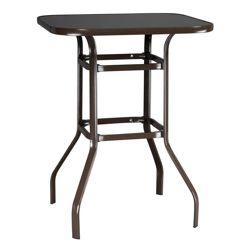 Square Glass 32" x 40" Dining Table Brown J83968